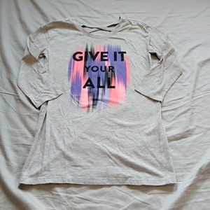 Girls size 16 Justice gray 3/4 sleeve top